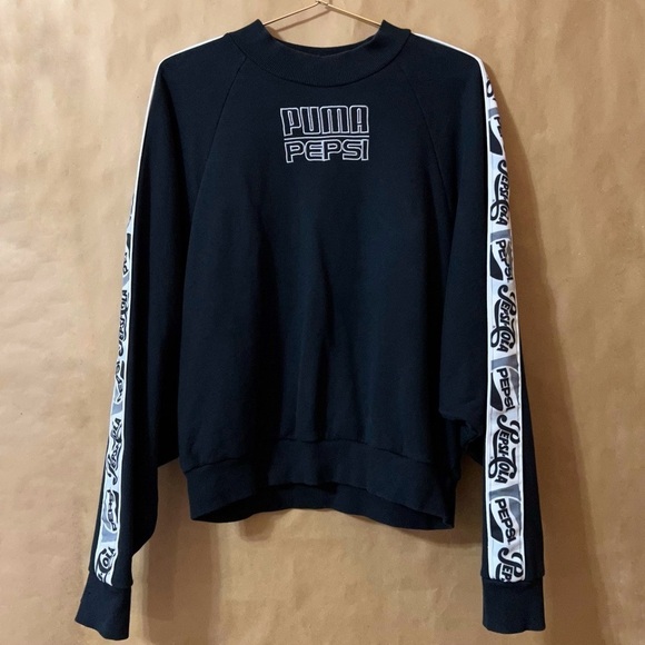 Puma x Pepsi | Embroidered Graphic Logo Tape Stripe Sweatshirt Pullover Size M - Picture 1 of 15